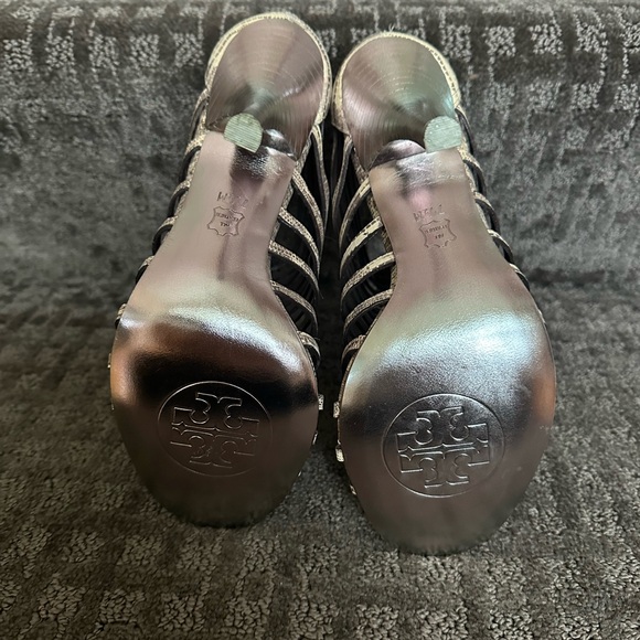 Tory Burch Embossed Leather Gladiator Heels - Picture 4 of 4